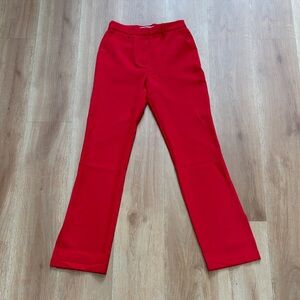 NWT Walter Baker Red Straight-Leg Pants with slit